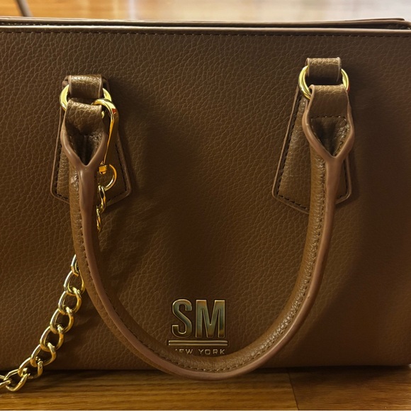 Steve Madden Tan colored handbag crossbody Gold Hardware Keychain wallet NWOT - Picture 2 of 16